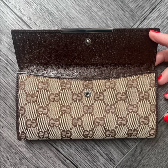 Gucci Monogram Long Canvas and Leather Wallet - Picture 5 of 11